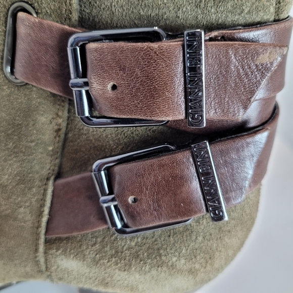 Gianni bini olive green buckled leather boots - Picture 3 of 8